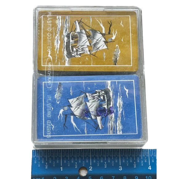 Whitman Double Deck Playing Cards in Clear Plastic Case Vintage Family Games - Picture 5 of 6